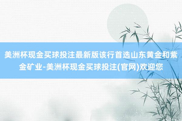 美洲杯现金买球投注最新版该行首选山东黄金和紫金矿业-美洲杯现金买球投注(官网)欢迎您