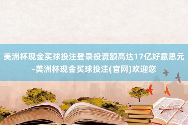 美洲杯现金买球投注登录投资额高达17亿好意思元-美洲杯现金买球投注(官网)欢迎您