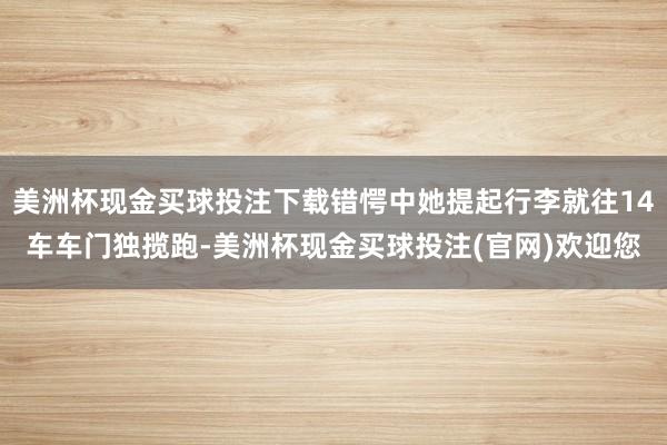 美洲杯现金买球投注下载错愕中她提起行李就往14车车门独揽跑-美洲杯现金买球投注(官网)欢迎您