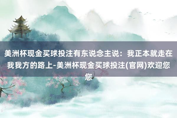 美洲杯现金买球投注有东说念主说：我正本就走在我我方的路上-美洲杯现金买球投注(官网)欢迎您