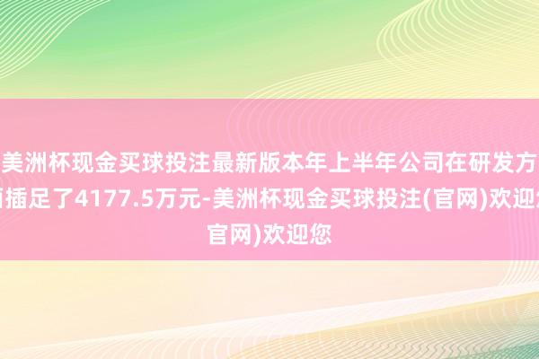 美洲杯现金买球投注最新版本年上半年公司在研发方面插足了4177.5万元-美洲杯现金买球投注(官网)欢迎您