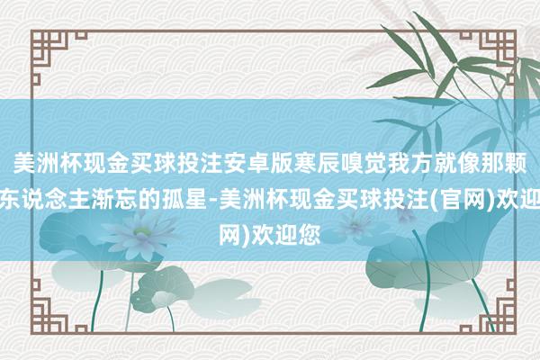 美洲杯现金买球投注安卓版寒辰嗅觉我方就像那颗被东说念主渐忘的孤星-美洲杯现金买球投注(官网)欢迎您