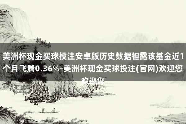 美洲杯现金买球投注安卓版历史数据袒露该基金近1个月飞腾0.36%-美洲杯现金买球投注(官网)欢迎您