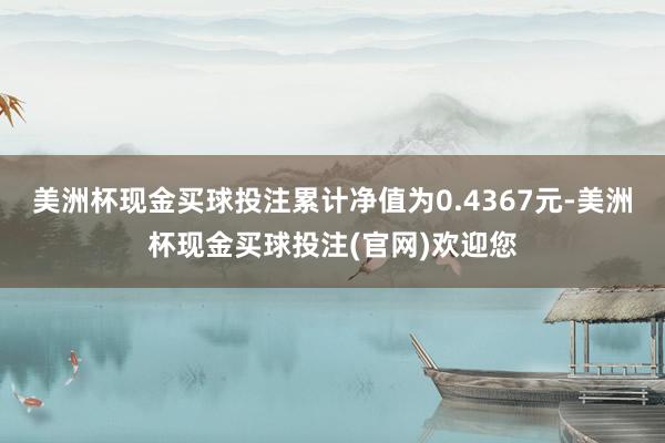 美洲杯现金买球投注累计净值为0.4367元-美洲杯现金买球投注(官网)欢迎您