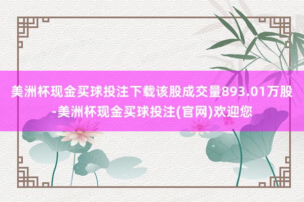 美洲杯现金买球投注下载该股成交量893.01万股-美洲杯现金买球投注(官网)欢迎您