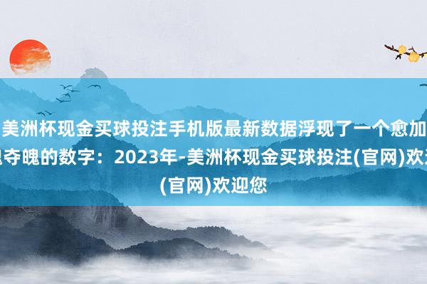 美洲杯现金买球投注手机版最新数据浮现了一个愈加驰魂夺魄的数字：2023年-美洲杯现金买球投注(官网)欢迎您